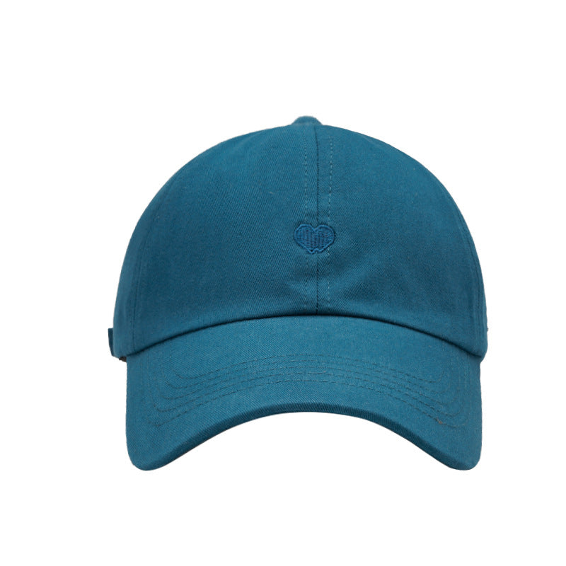 Wholesale College style love embroidery ponytail half-top hat